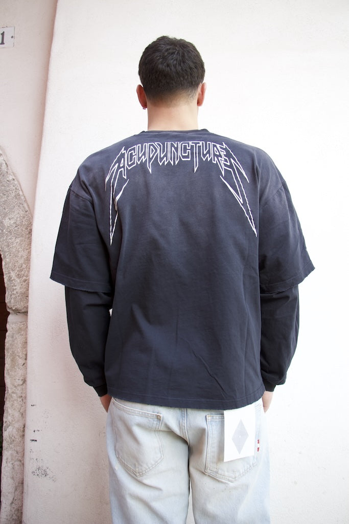 Metal Longsleeve Washed Black Acupuncture